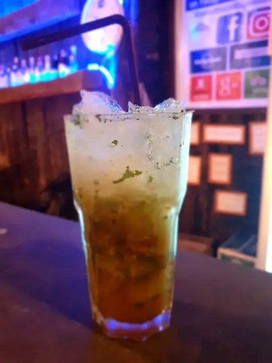 Mojito on the bar counter